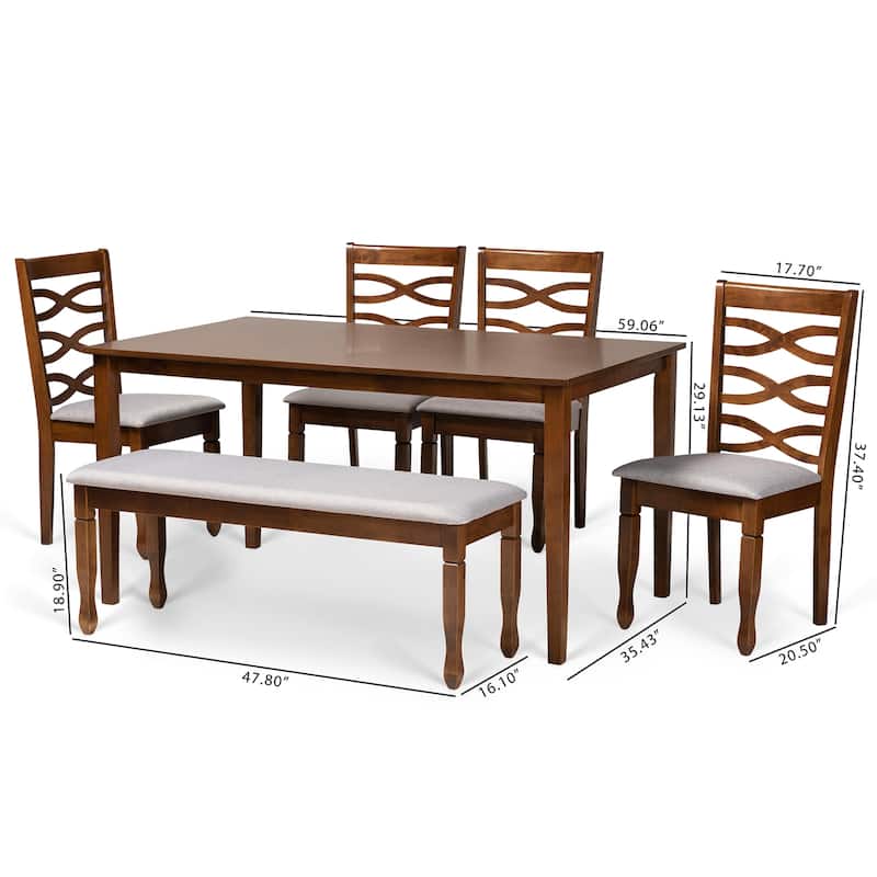Lanier Modern and Contemporary 6-Piece Dining Set