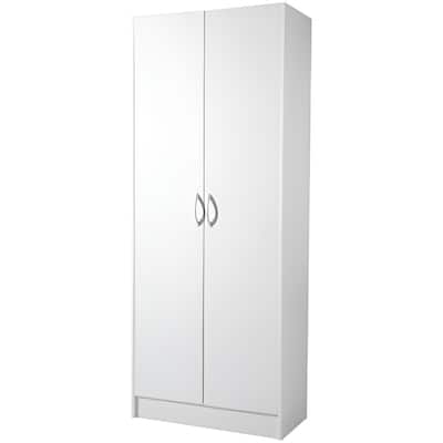White MDF Kitchen Pantry Cabinet with 2 Doors and Adjustable Shelves - 24” L x 12” W x 60” H