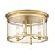preview thumbnail 1 of 4, Golden Lighting Payton 3-light Flush Mount in Matte Black Brushed Champagne Bronze with Clear Glass