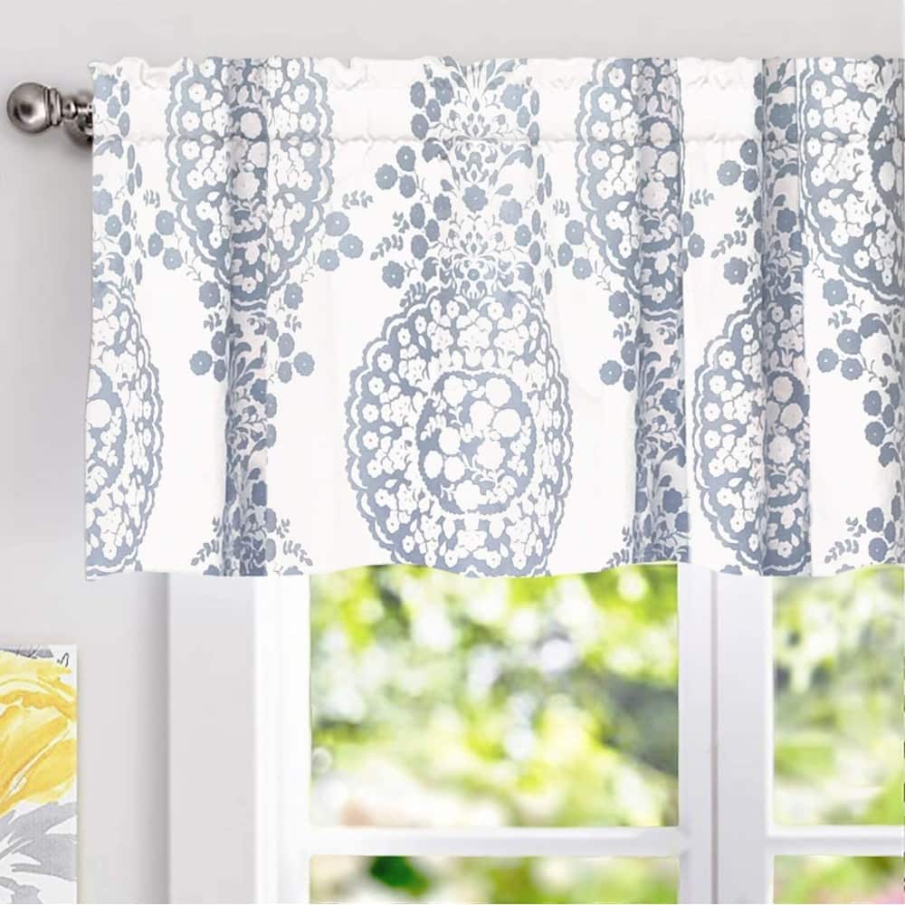 DriftAway Samantha Floral Damask Medallion Pattern Valance Rod Pocket