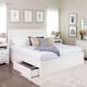 Option White Platform Bed with 2-Drawers