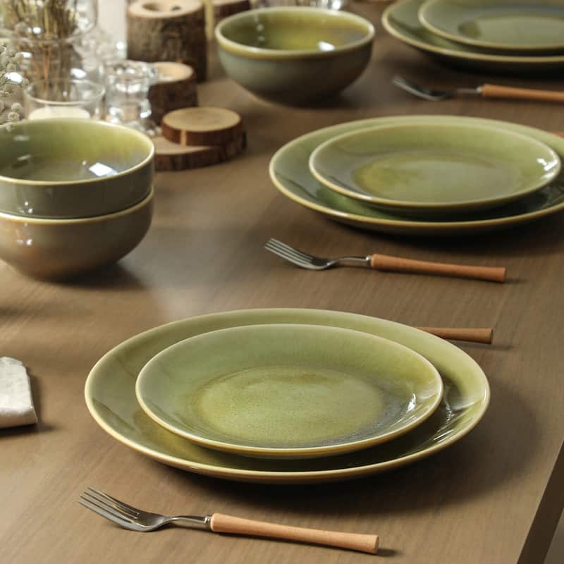 Stone Lain Riley Stoneware Dinnerware Set with Reactive Glaze