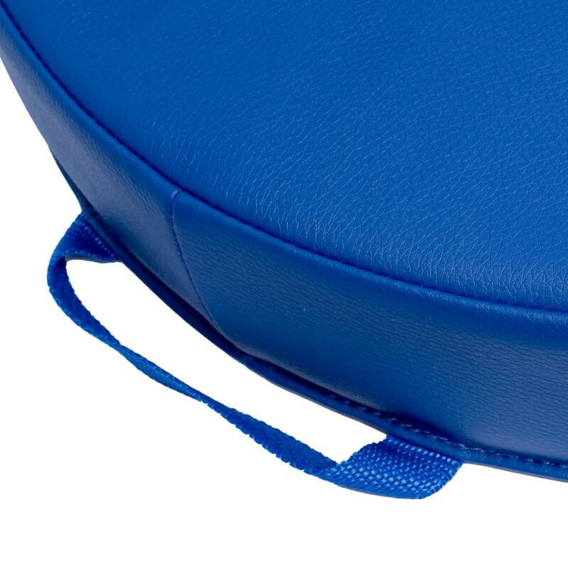 Commercial Upholstered Classroom Floor Cushions with Handles - 16"W x 16"D x 18"H