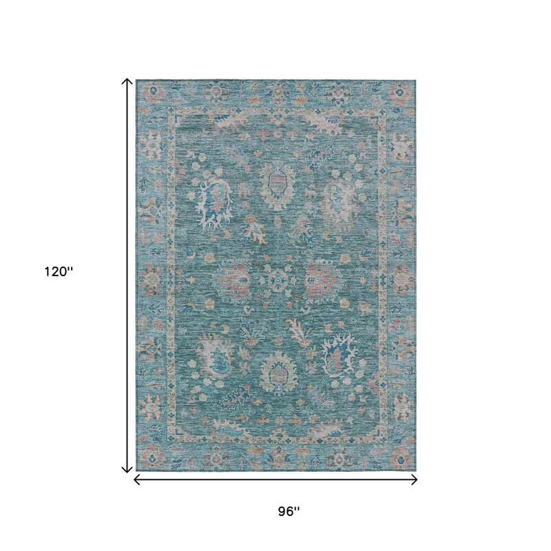 HomeRoots Floral Traditional Rectangle Outdoor Rug
