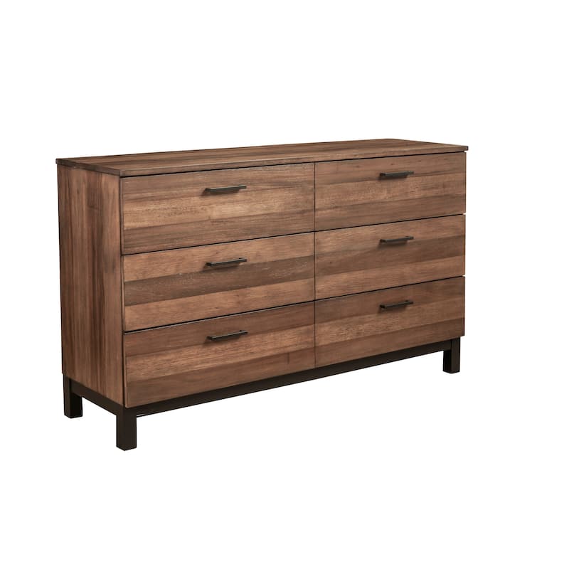 Origins by Alpine Weston Wood 6 Drawer Dresser in Rustic Pine