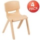 preview thumbnail 1 of 20, 4 Pack Plastic Stackable K-2 School Chair with 13.25"H Seat - 15.75"D x 14.5"W x 23.25"H