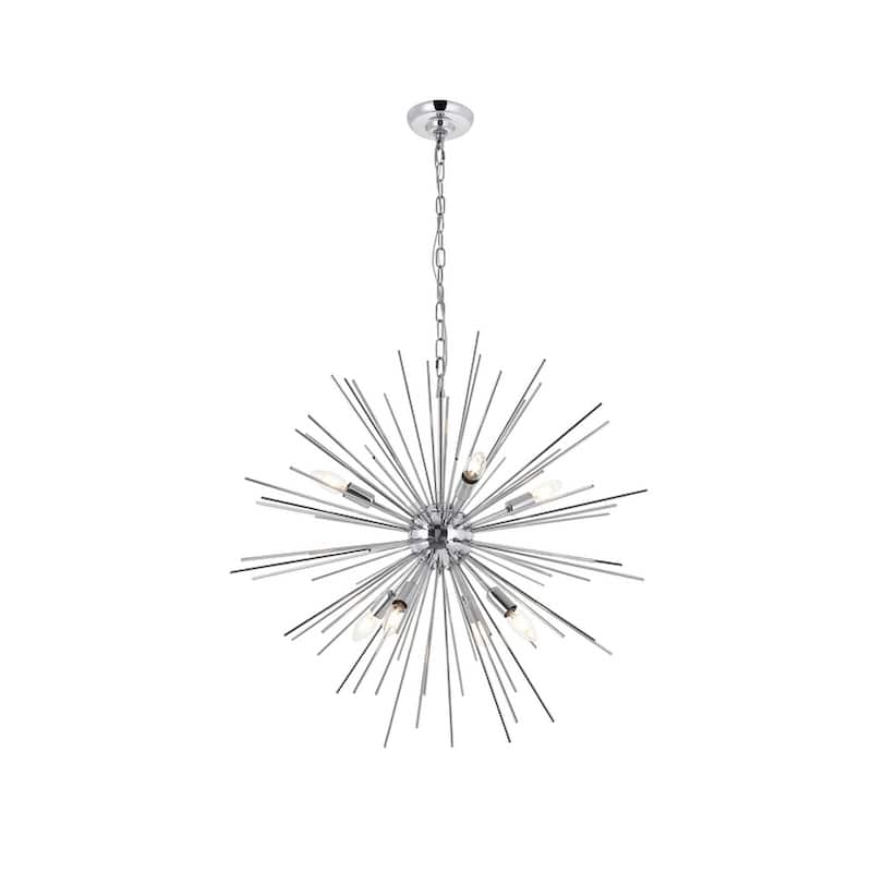 Timber 8 light Chrome Pendant