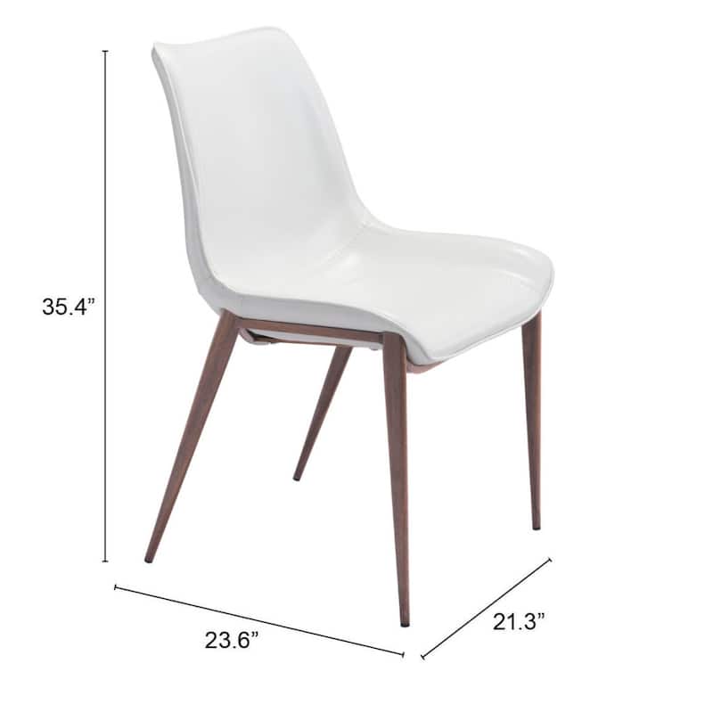 Set of 2 Solid Back Dining Chairs with Legs and Floor Protectors - 21.3” x 23.6” x 35.4”