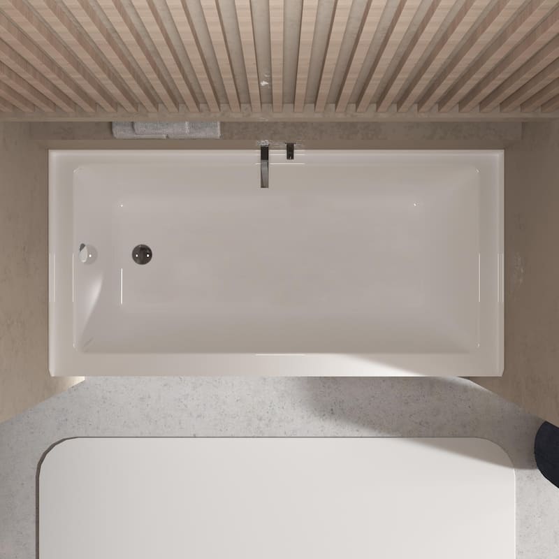 60 Inch Acrylic Rectangular Alcove Soaking Bathtub