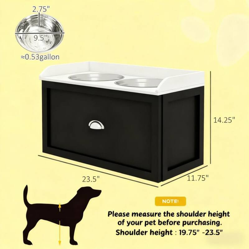 Pet Dish Bowl Set with Storage