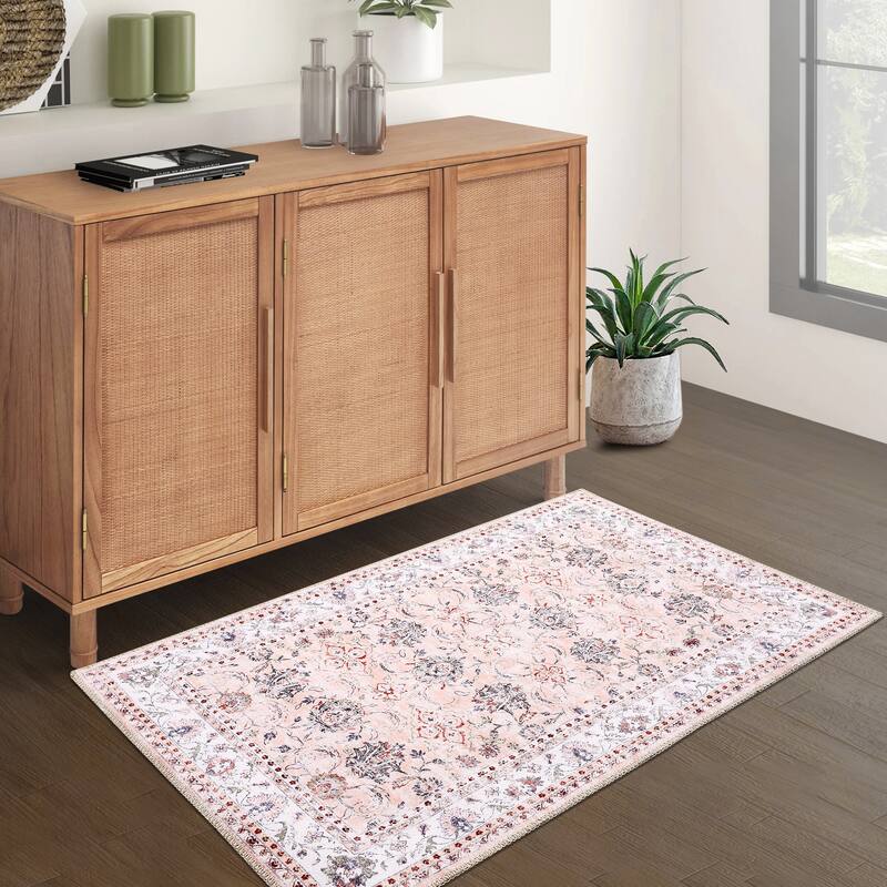 Garvee Boho Rugs Bohemian Rugs Floral Distressed Area Rug