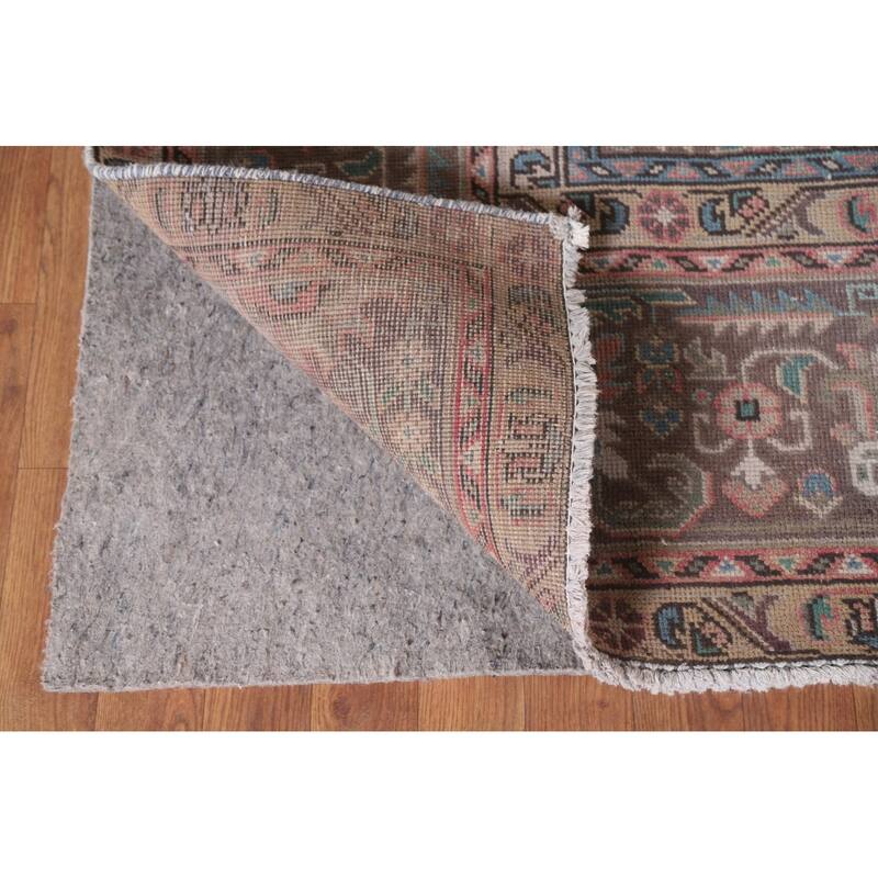 Hand Knotted Oriental 100% Wool Carpet Traditional Medallion Pink Tabriz Area Rug - 12' 9'' X 9' 2''