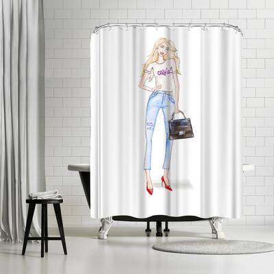Americanflat 71" x 74" Shower Curtain, Celfie Print by Alison B