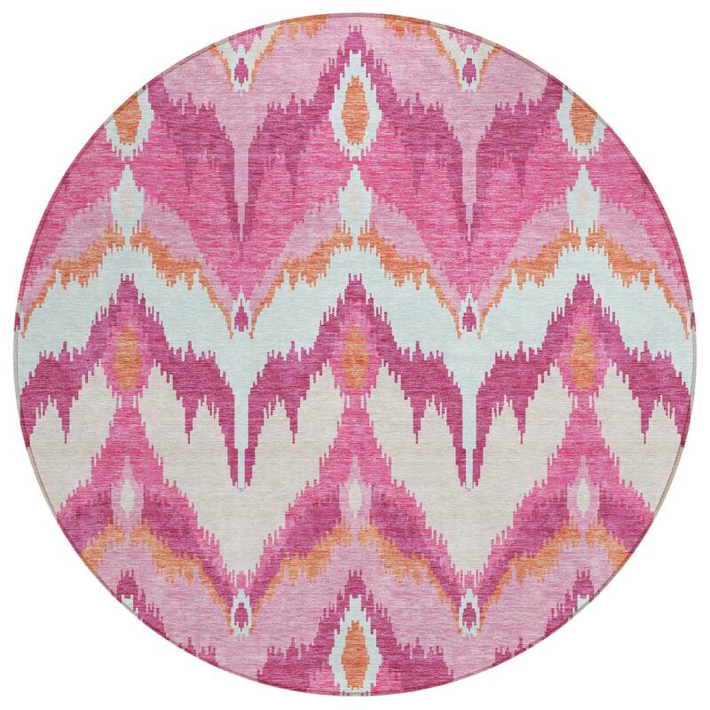 Machine Washable Indoor/ Outdoor Chantille Boho Ikat Rug