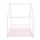 preview thumbnail 9 of 25, Twin Size Metal House Bed with Roof, Fence, and Back for Kids