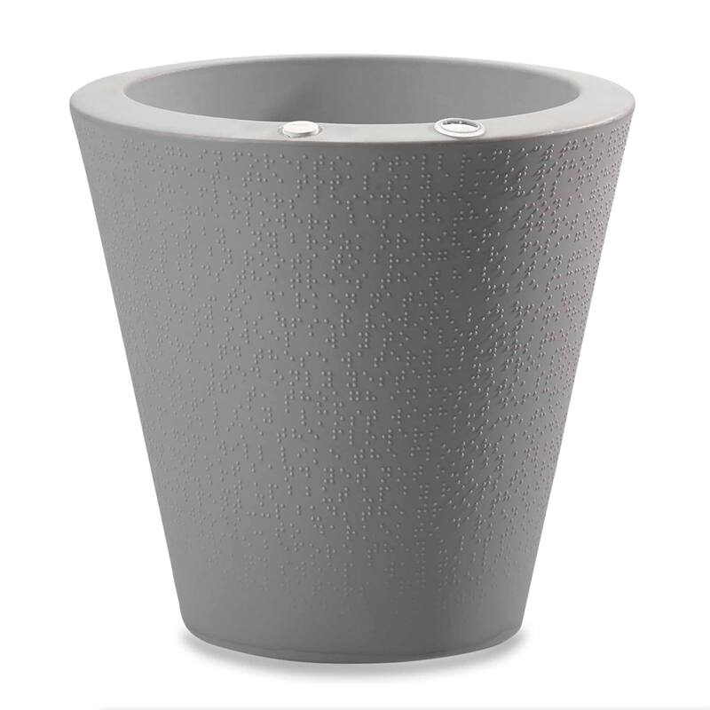 TruDrop Dot Self Watering Round Planter with Water Level Indicator - 26 in - Ash