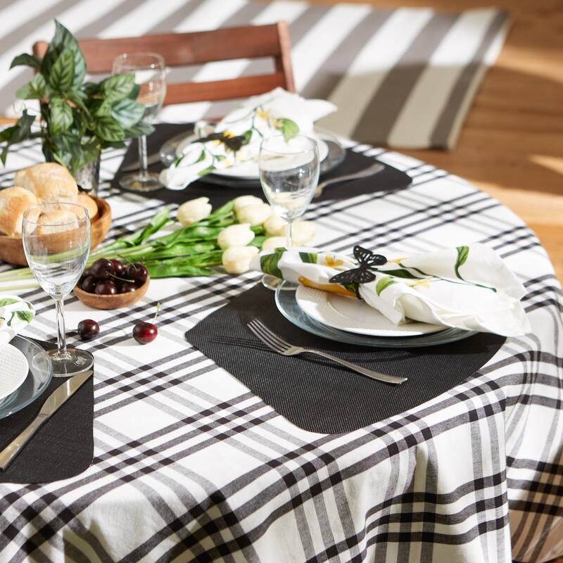 Nautical Blue Solid Round Table Placemat (Set of 6) - 13x18.75