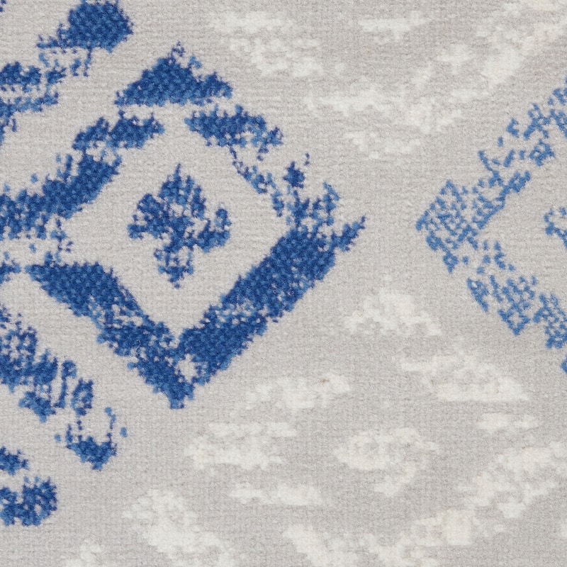 Nourison Whimsicle Boho Geometric Grey Blue Area Rug