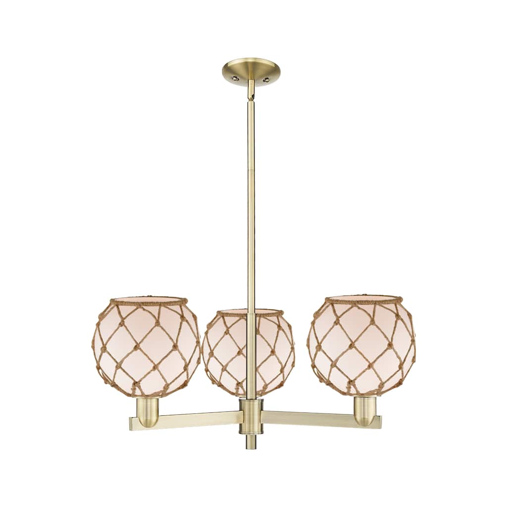 Innovations Lighting Endless Possibilities Arcadia - Farmhouse Rope - 3 Light 30" Stem Hung Chandelier