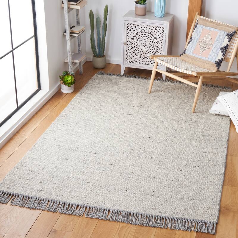 SAFAVIEH Handmade Vermont Larissa Wool Rug - 5' x 8' - Ivory/Grey