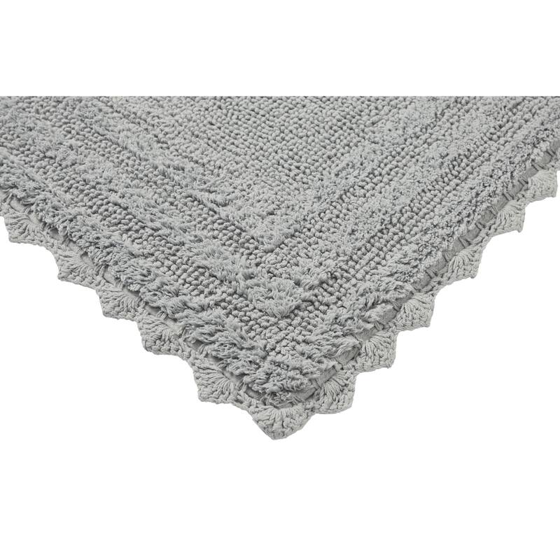 Better Trends Bath Rugs Set 100% Cotton Soft & Water Absorbent Tufted Bathroom Rug for Shower, Sink Bath Mats Lilly Crochet