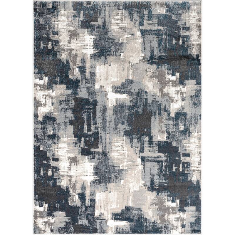 Well Woven Verity Lilith Abstract Modern Area Rug - 3' 11" x 5' 3" - Grey Blue