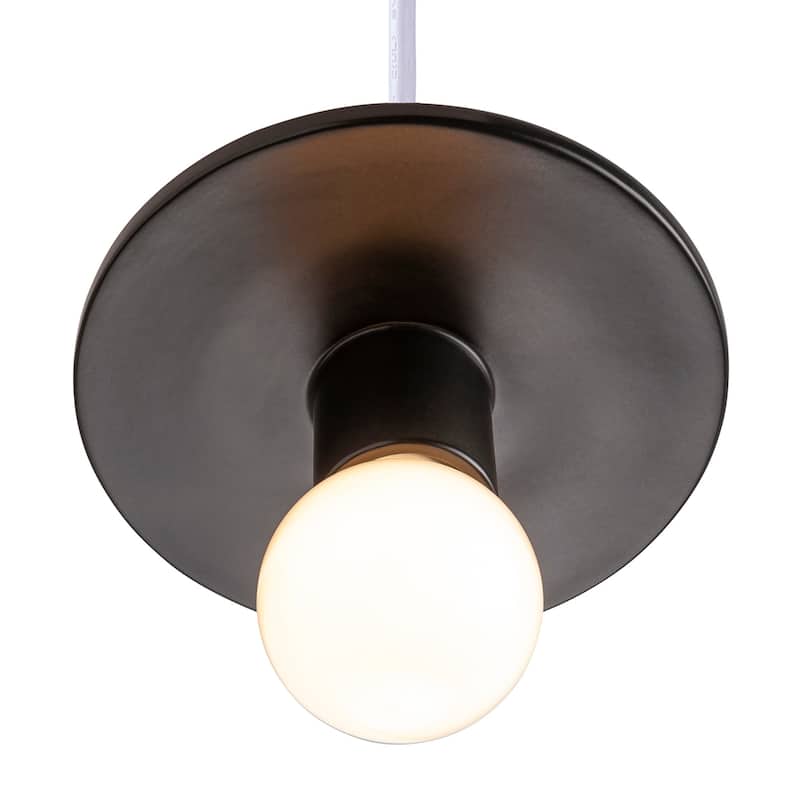 Justice Design Group Ceramic Discus Pendant - Carbon/Matte Black