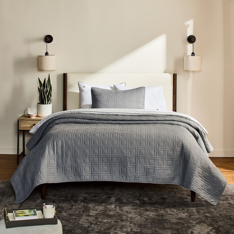 Lacoste Cotton Logo 3-Piece Quilt Set