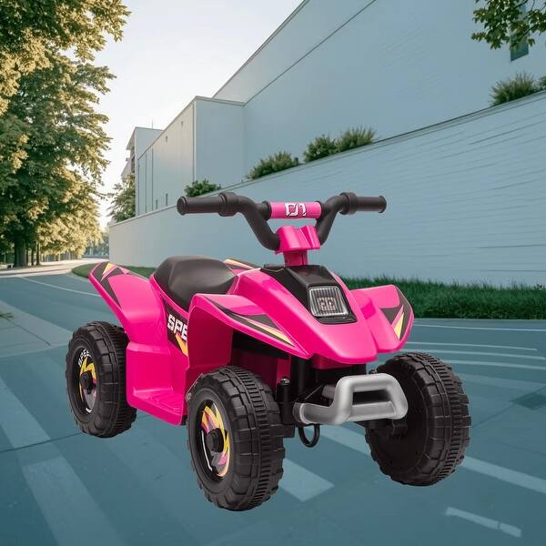 slide 2 of 8, Electric 6V Battery Powered Ride On Motorized ATV for 18-36 Month Old Toddlers, 4-Wheel Ride-On Car with Realistic Features Pink