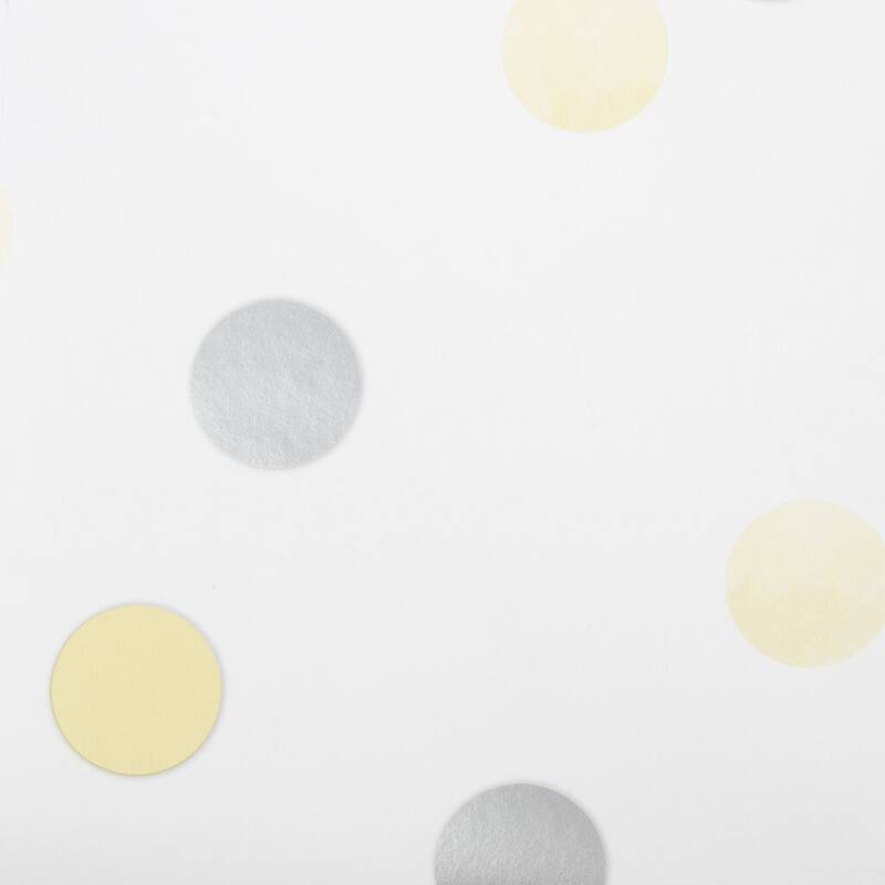 Dotty Polka Yellow and Silver Wallpaper