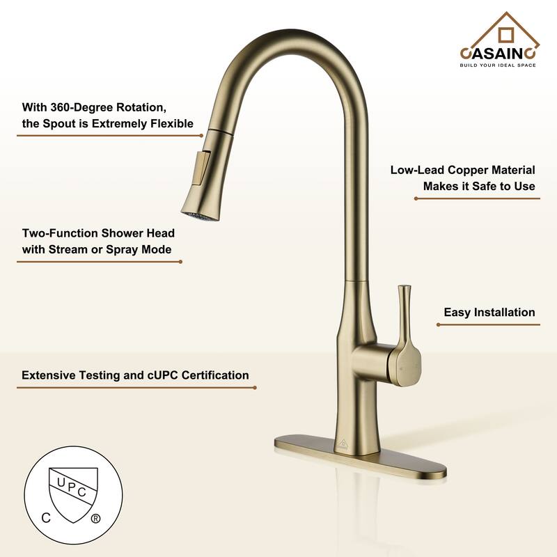 Stainless Steel Single Handle Pull Down Sprayer Kitchen Faucet