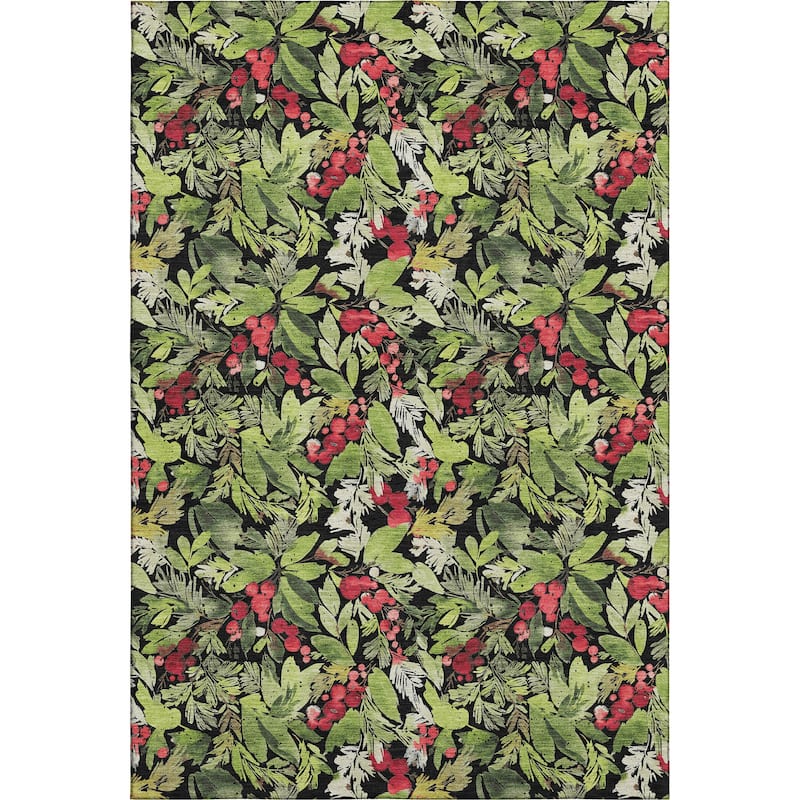 Premium Washable Super Soft Christmas Holly Mayfield Rug