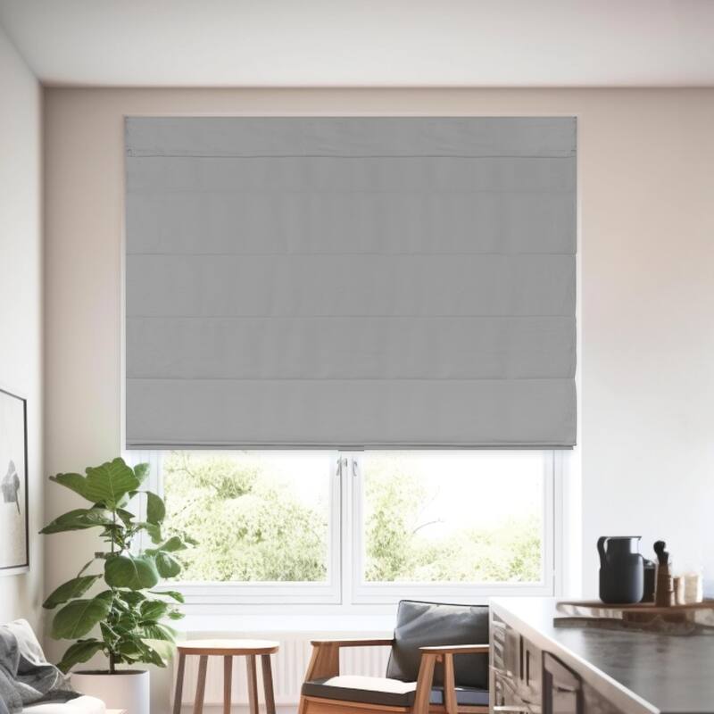 CHICOLOGY Cordless Roman Shades, Privacy Window Blinds for Home - 31"W X 64"H - Gray (Textured)