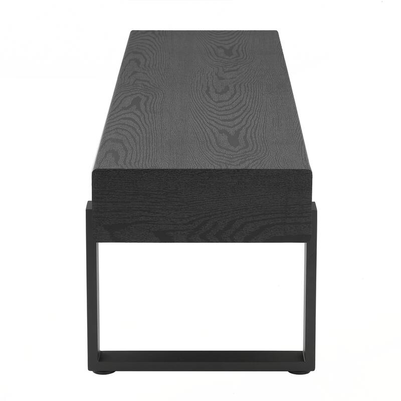 Wood Bench for Bedroom End of Bed, Farmhouse Indoor Kitchen Table Benches - Black