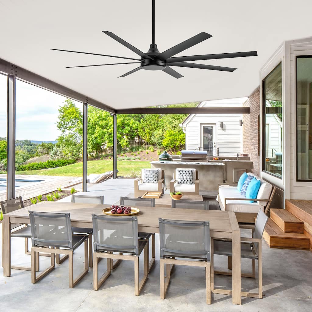 65/72/84-In Black/White Industrial Ceiling Fan with Remote without Light(8-Blade)