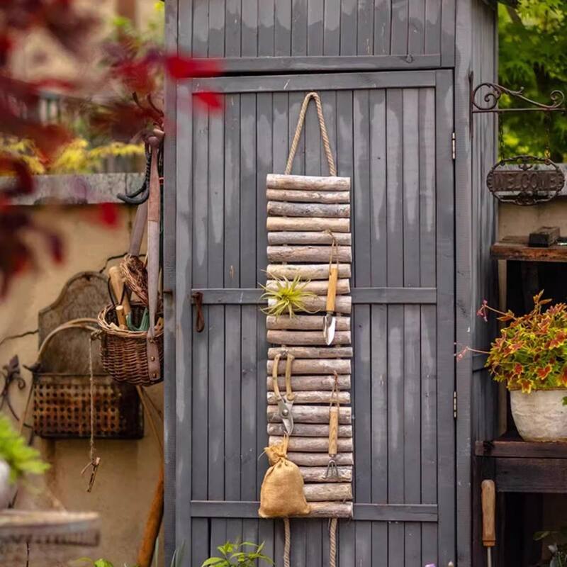 RusticReach Rustic Wood Ladder Wall Décor Tool Organizer