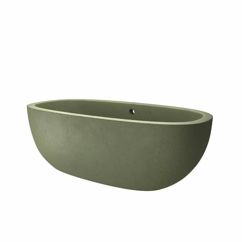 Avalon NativeStone Freestanding Soaking Tub - 72" - Sage