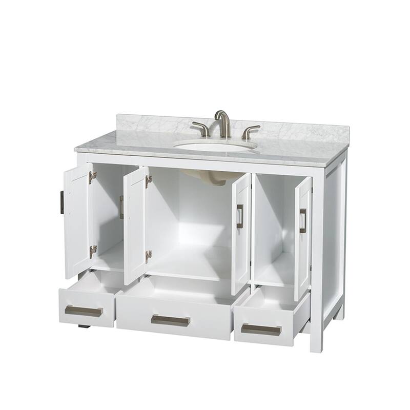 Wyndham Collection Sheffield 48" Freestanding Vanity Set with Hardwood