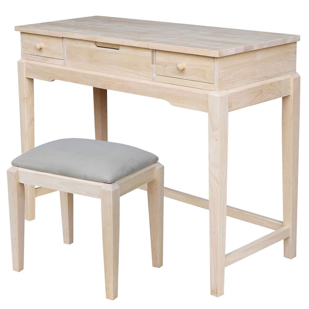 International Concepts Vanity Table with Vanity Bench - 40.2"W x 17.1"D x 31.5"H