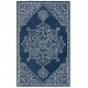 preview thumbnail 5 of 7, Lauren Ralph Lauren Handmade Gunlaug Oriental Medallion Wool Rug 5' x 8' - Navy/Ivory - Rectangle