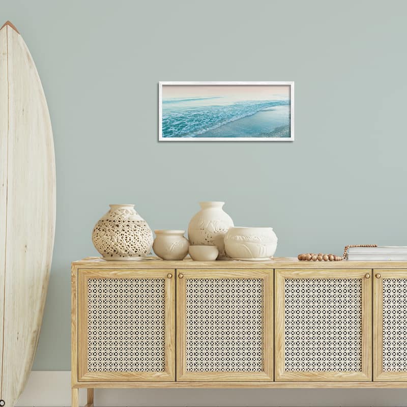 Stupell Luminous Sunset over Beach Framed Giclee Art Design By Mary Lou Johnson
