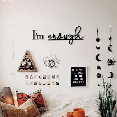 I'm Enough Metal Wall Art - Motivational Quote Decor