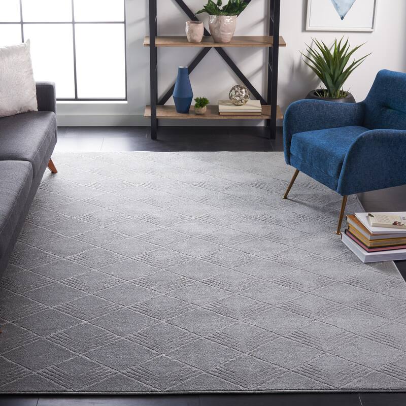 SAFAVIEH Plain and Solid Audra Geometric Rug - 5'3" x 7'6" - Grey