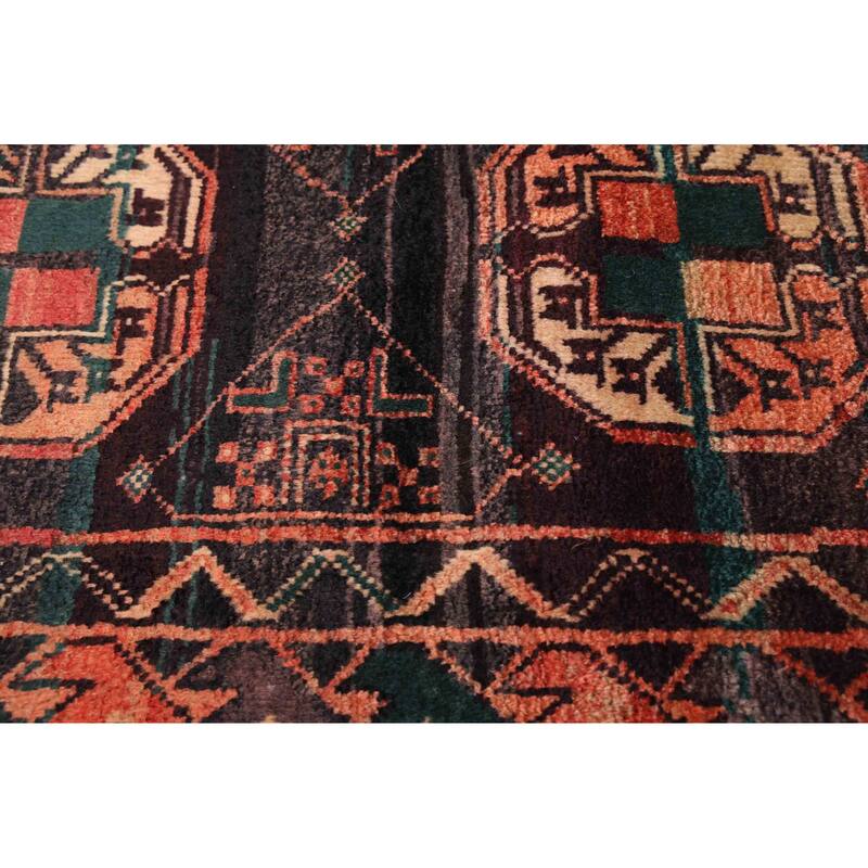 ECARPETGALLERY Hand-knotted Baluch Dark Navy Wool Rug - 4'3 x 8'10