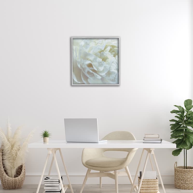 Stupell Elegant White Petals Framed Giclee Art Design By David Pollard
