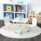 preview thumbnail 1 of 7, Kids Table and 2 Chairs Set, 3 Pieces Toddler Table and Chair Set, Wooden Activity Play Table Set (White) White