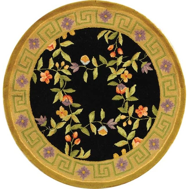 SAFAVIEH Handmade Berkeley Bice Botanical Wool Rug - 5'6" x 5'6" Round - Sage - Runner/Round