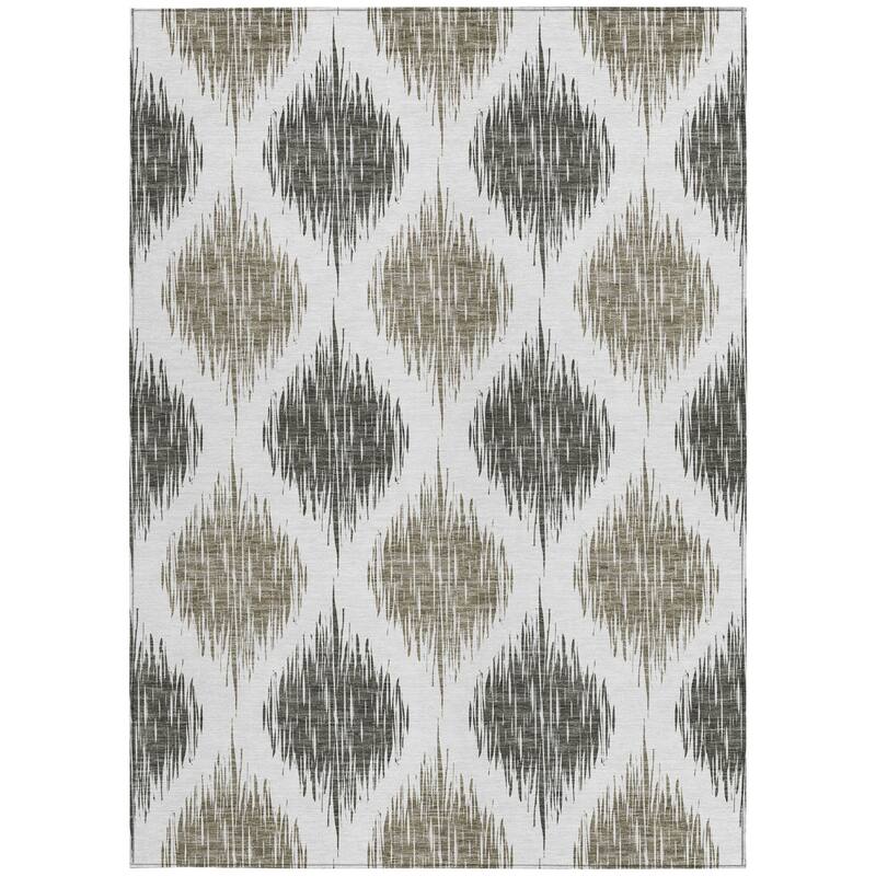 HomeRoots Ikat Transitional Rectangle Outdoor Rug
