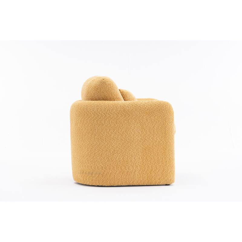 Chenille Round Corner Accent Chairs with Ergonomic Support and Tool-Free Assembly