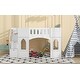 preview thumbnail 10 of 18, Twin Size Low Loft Bed with Side Storage Staircase and Window, Pinewood Frame Playhouse Bed Playful Castle Bed for Children